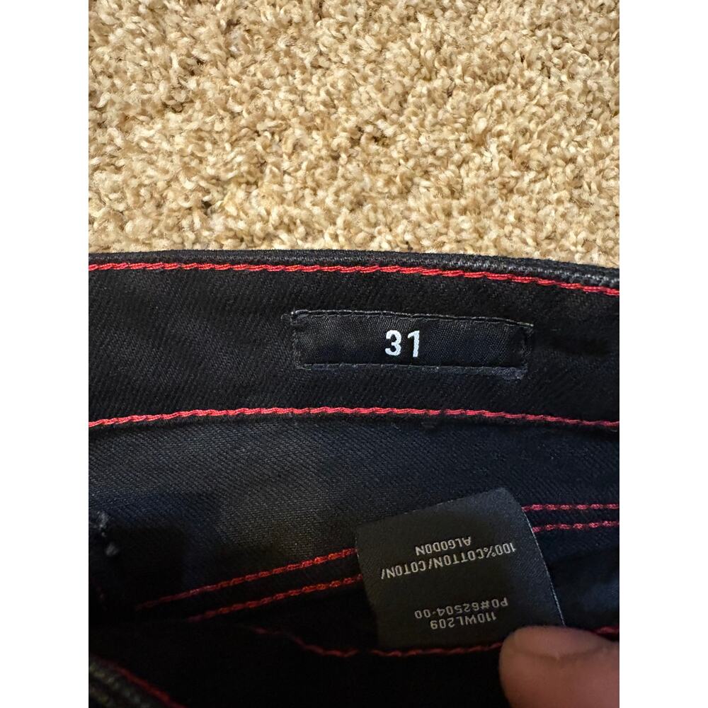 NWT Y2K Affliction Wide Leg Wings Black Red Baggy Jeans Mens Size 31 MSRP $128 - Picture 9 of 15